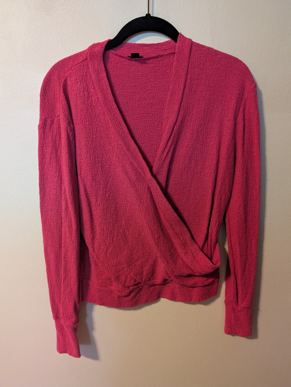 J. Crew Fuchsia Wrap Style Knit Long Sleeve Top XXS